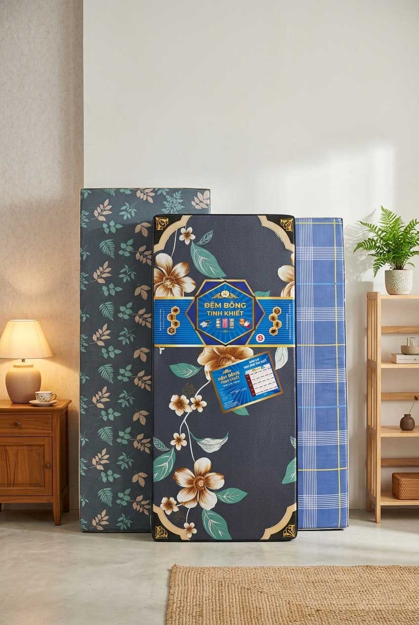 Đệm Bông Ép 1m2x1m9 dày 14cm